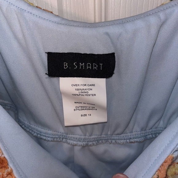 B. Smart Vibrant Orange and White Patterned Mini Dress NWT - Picture 3 of 4